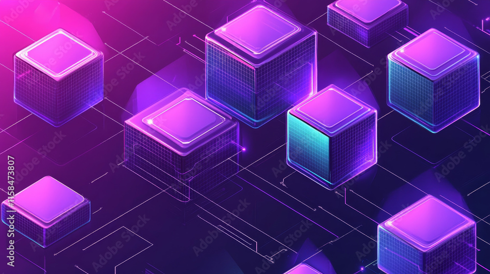 Abstract, Web 3.0 and blockchain link, Technology or Concept to Develop Web Links, Decentralized, Design, Consensus on Blue Background. Modern digital, futuristic Abstract, Web 3.0 and blockchain link, Technology or Concept to Develop Web Links, Decentralized, Design, Consensus on Blue Background. Modern digital, futuristic