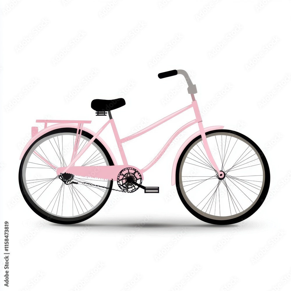 Obraz premium A stylish pink bicycle reflecting a cheerful and playful vibe, perfect for leisurely rides.
