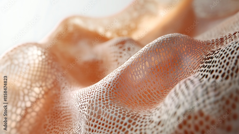 Detailed 3D rendering of human skin layers with pores and texture Detailed 3D rendering of human skin layers with pores and texture