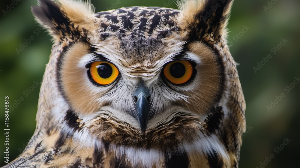 A close-up of an owl's intense orange eyes and intricate feather details, set against a natural background. A close-up of an owl's intense orange eyes and intricate feather details, set against a natural background.