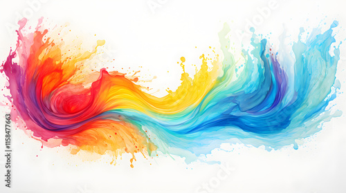 Wallpaper Mural Digital rainbow colors watercolor curves abstract graphic poster background Torontodigital.ca
