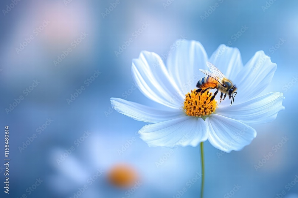Bee on a Cosmos Flower Bee on a Cosmos Flower