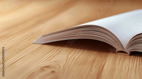 Open book resting on a wooden table, symbolizing knowledge and relaxation in a comfortable setting.