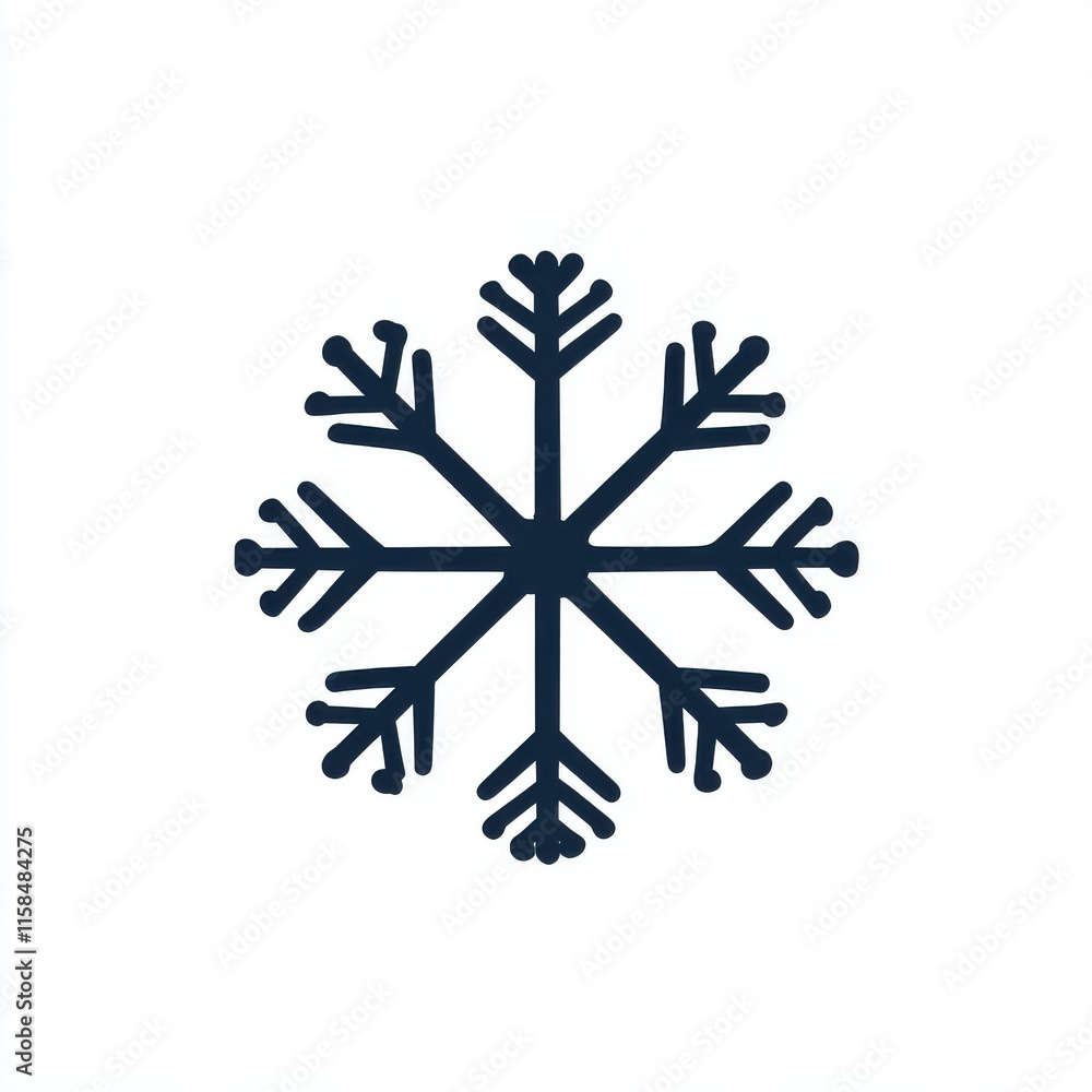 Stylized snowflake design, perfect for winter-themed projects.