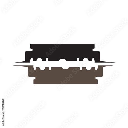 Razor blade icon. Razor blade logo design