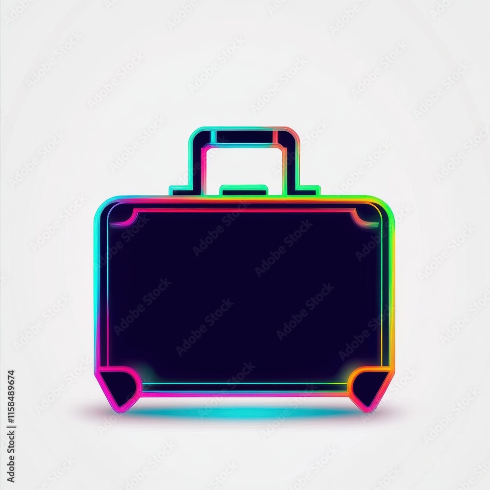 Colorful outline of a suitcase with a sleek design, perfect for travel-themed designs. Colorful outline of a suitcase with a sleek design, perfect for travel-themed designs.