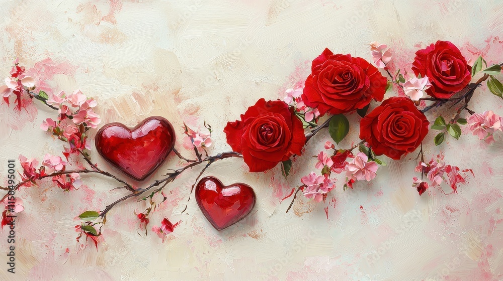 Floral Love Banner for Valentine Floral Love Banner for Valentine