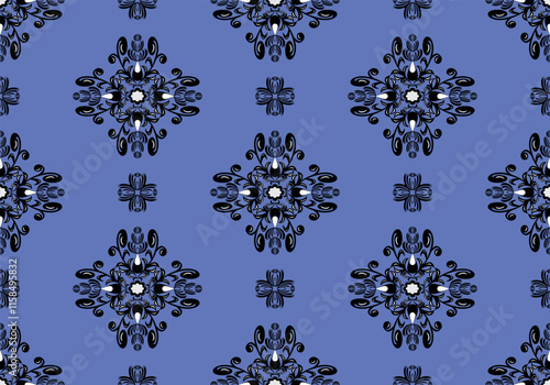 seamless damask floral  pattern design for ceramic tile fabric curtain wallpaper mattresses carpet floor bed sheet bolster pillow blanket  background wrapping ornament