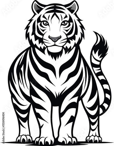 Wallpaper Mural Simple Design of Silhouette of Tiger Walking Vector illustration Torontodigital.ca