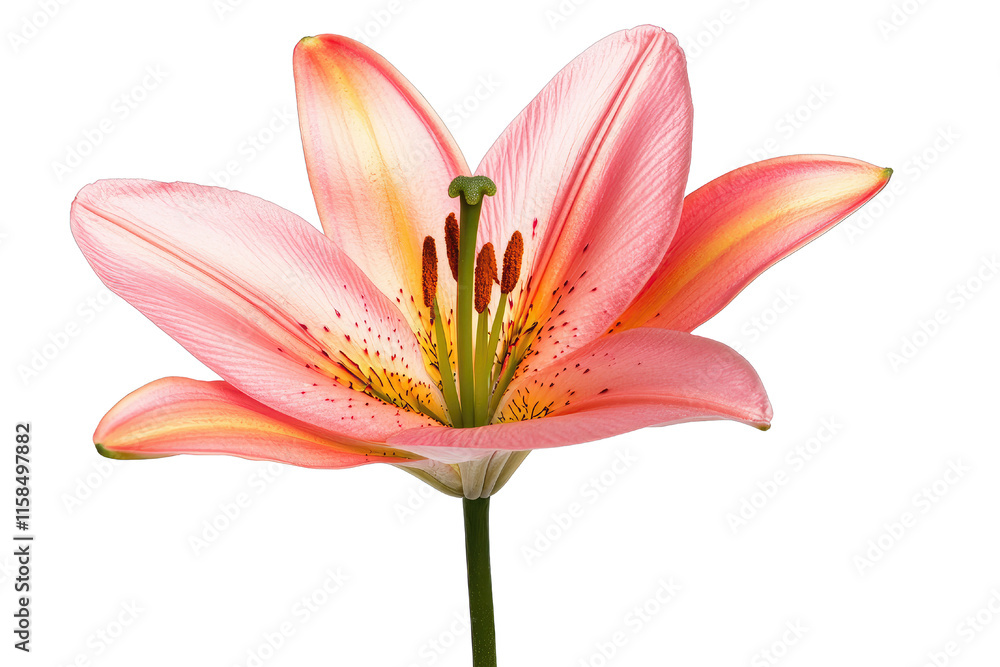 Lily delicate idea. A close-up of a beautiful pink lily showcasing its delicate petals and vibrant colors. Lily delicate idea. A close-up of a beautiful pink lily showcasing its delicate petals and vibrant colors.