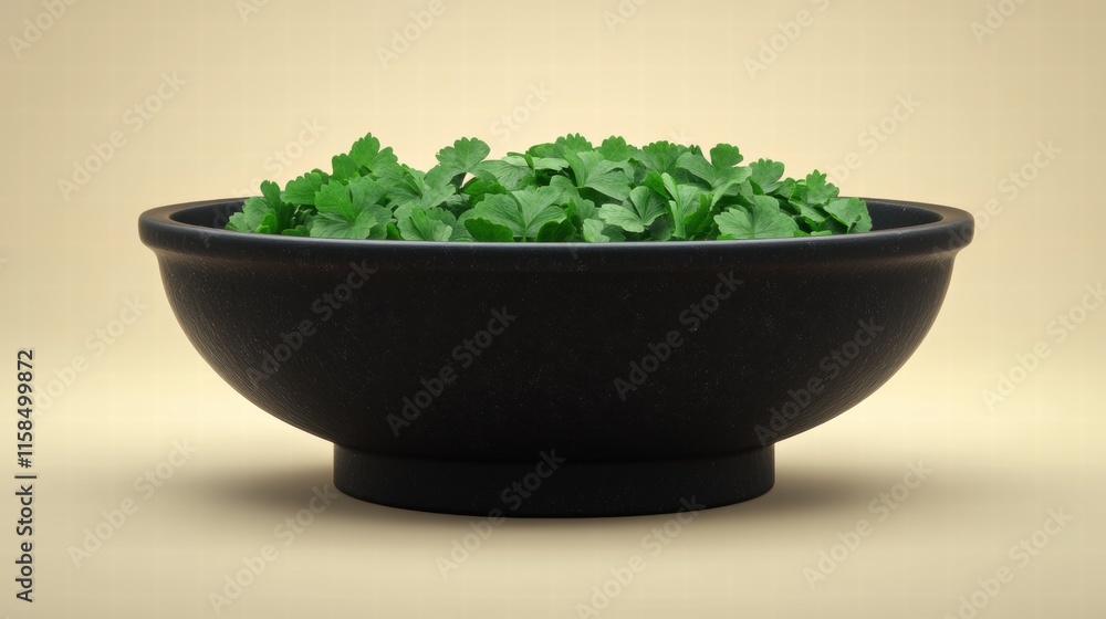 Fresh Parsley in a Black Bowl Fresh Parsley in a Black Bowl