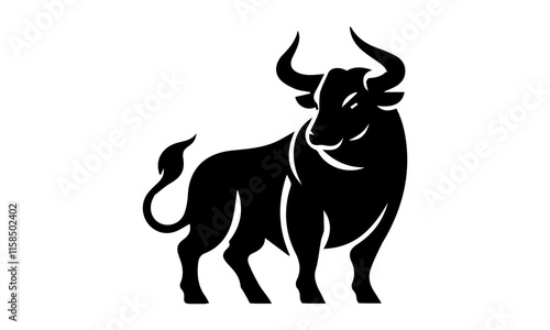 Bull Silhouette Images, illustration of a bull, black and white bull, bull