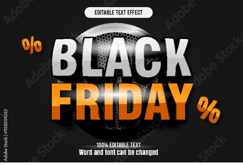 Black Friday editable text effect 3d emboss cartoon