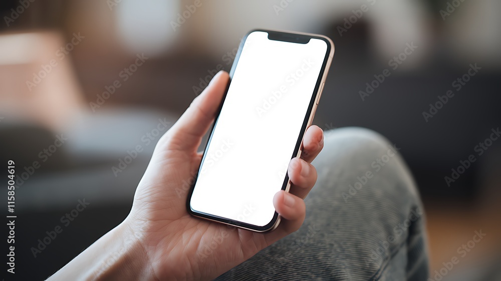 Hand Holding Smartphone With Blank Scree Hand Holding Smartphone With Blank Scree