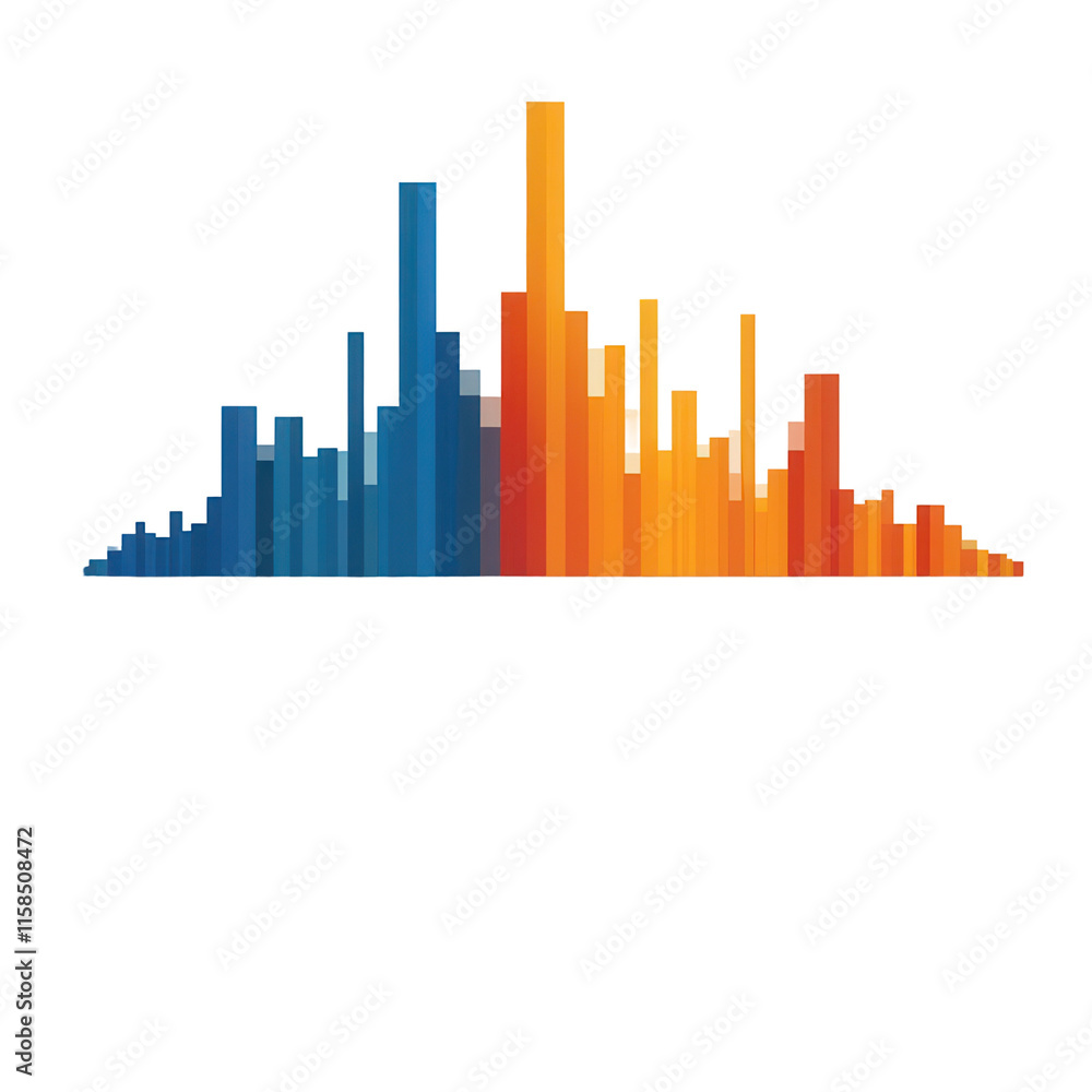 Dynamic data visualization bars digital art colorful representation transparent background abstract concept Dynamic data visualization bars digital art colorful representation transparent background abstract concept