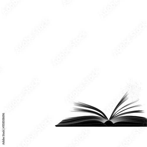 Obraz na płótnie Open book illustration with transparent background for education learning and creative projects w salonie
