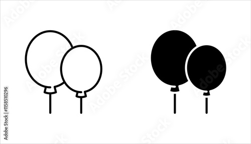 Balloon icon set, Party balloon sign and symbol. vector illustration on white background