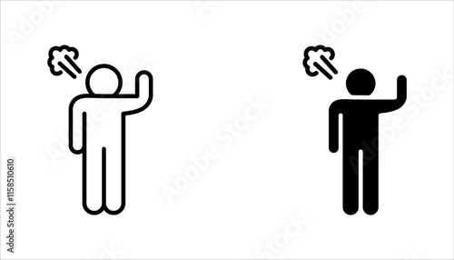 Angry person icon set. Frustration, burnout, furious. vector illustration on white background