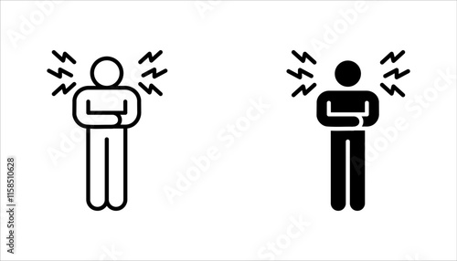 Angry person icon set. Frustration, burnout, furious. vector illustration on white background