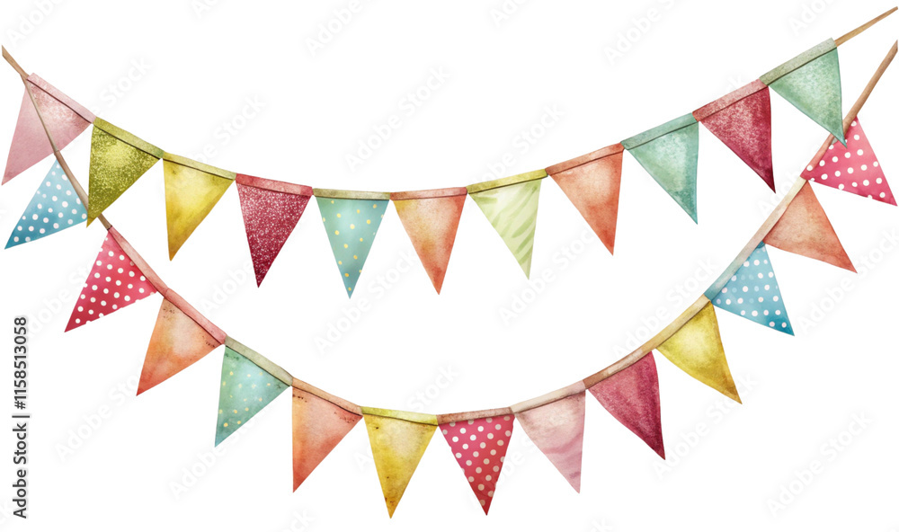 Fototapeta premium Colorful Bunting Party Decoration generative ai