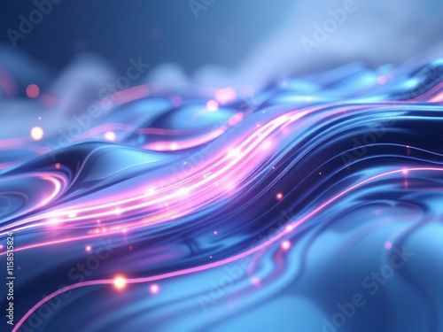 Abstract digital waves with glowing curves, creating a fluid and modern design. Perfect for tech websites, digital backgrounds, or futuristic projects.