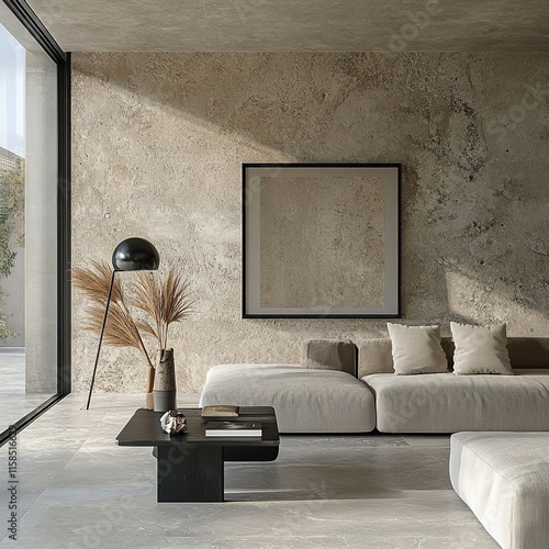 Trendy interiors on marble walls