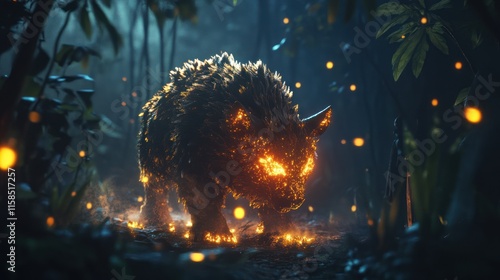 Glowing Beast in Enchanting Forest photo