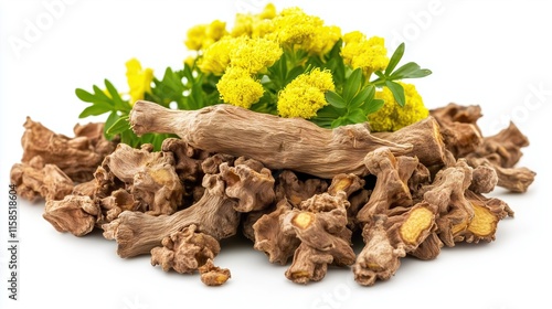 Wallpaper Mural Heap of Rhodiola rosea root, on white background with full depth of field Torontodigital.ca