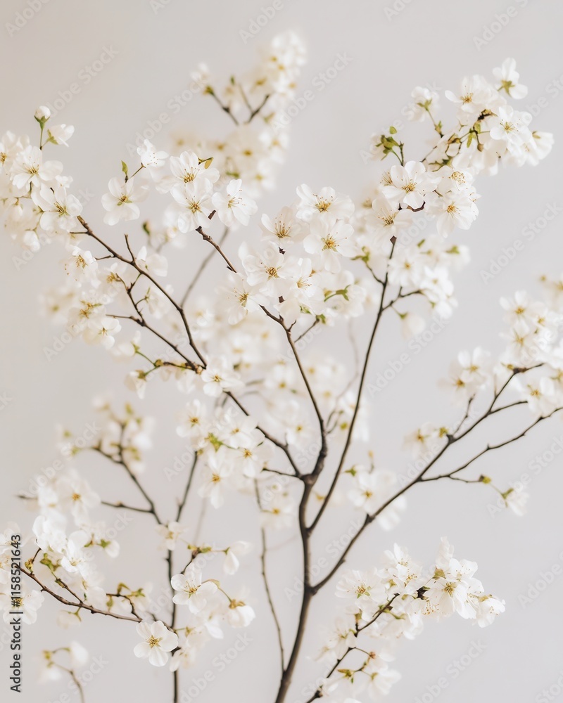 Delicate White Blossoms Branch Spring Flowers Delicate White Blossoms Branch Spring Flowers