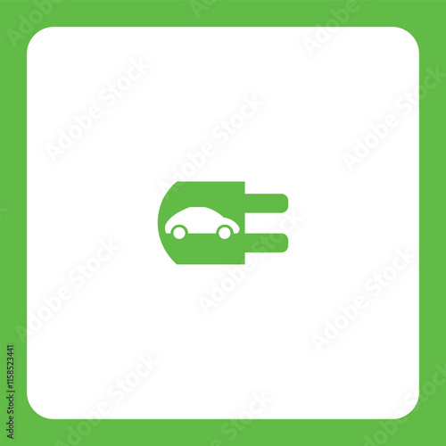 Green electric car icon symbolizing eco-friendly transport and sustainable energy. Perfect for EV, green tech, and renewable energy projects.