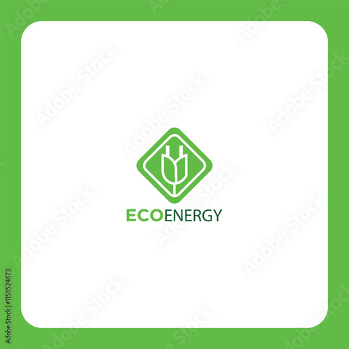 Eco Energy logo symbolizing sustainable, renewable, and clean power solutions. Perfect for green tech, environmental projects, and eco-friendly branding.