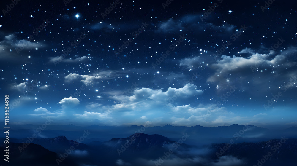 Digital dark blue sky nebula abstract graphic poster background Digital dark blue sky nebula abstract graphic poster background