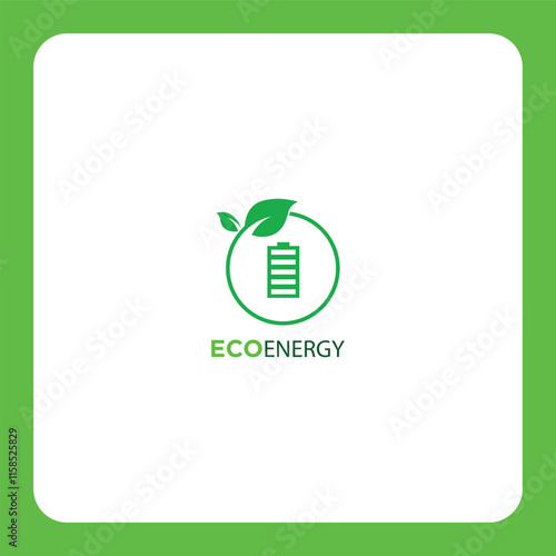 Eco Energy logo symbolizing sustainable, renewable, and clean power solutions. Perfect for green tech, environmental projects, and eco-friendly branding.