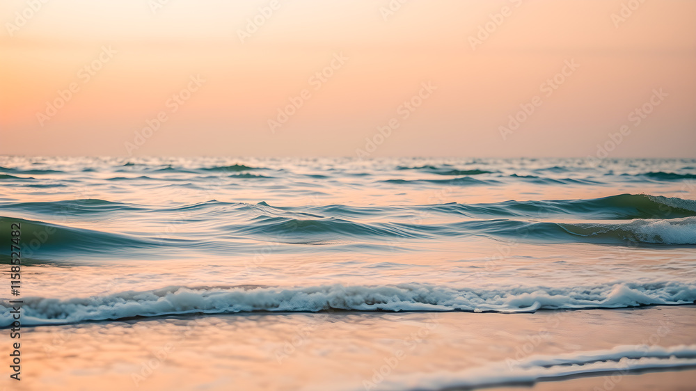 Fototapeta premium Beautiful sunset on the sea. Soft focus. Vintage style.