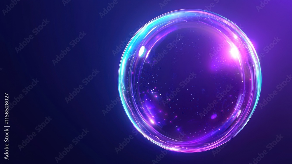 Glowing purple and blue sphere with inner sparkle. Glowing purple and blue sphere with inner sparkle.