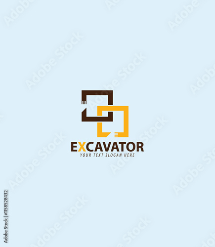 Modern excavator logo, ideal for construction companies, excavation services, or industrial branding. Clean, professional design ready for use.