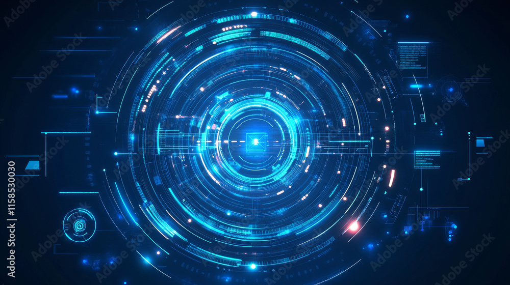 Modern Abstract technology concept communication circle digital circuits on blue background and innovation hi tech future design background,vector illustration Modern Abstract technology concept communication circle digital circuits on blue background and innovation hi tech future design background,vector illustration