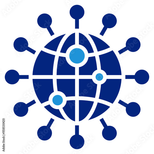 Network Globe Icon Element For Design