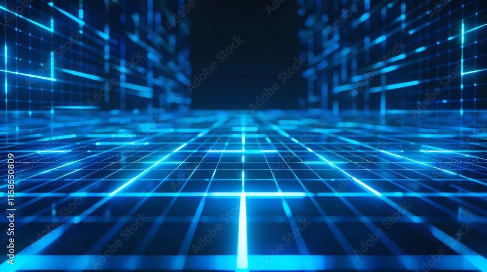 Abstract Digital Grid: Futuristic Technology Background Abstract Digital Grid: Futuristic Technology Background