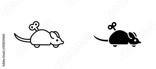 Mouse toy icons in outline and fill. vector illustration for ui.