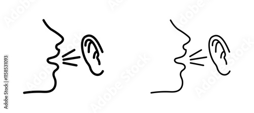 Whisper icons in outline and fill. vector illustration for ui.