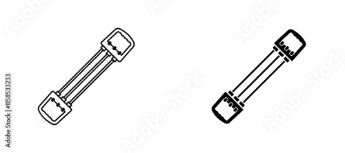 Chest expander icons in outline and fill. vector illustration for ui.