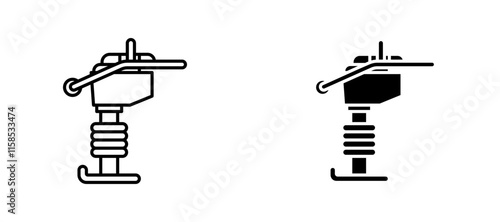 Rammer icons in outline and fill. vector illustration for ui.