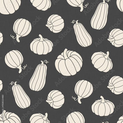 Flying White pumpkins on a black background