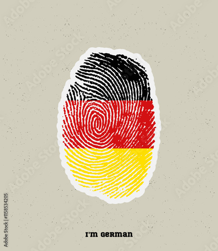 Unique fingerprint design in German flag colors. A bold symbol of identity, patriotism, and national pride. Perfect for creative and branding projects.