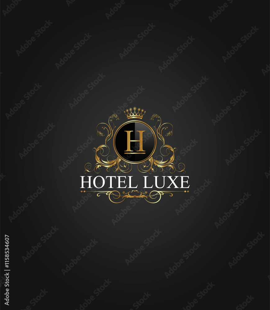 Fototapeta premium Luxurious gold logo. Ideal for awards, recognition, premium branding, and high-end achievements.