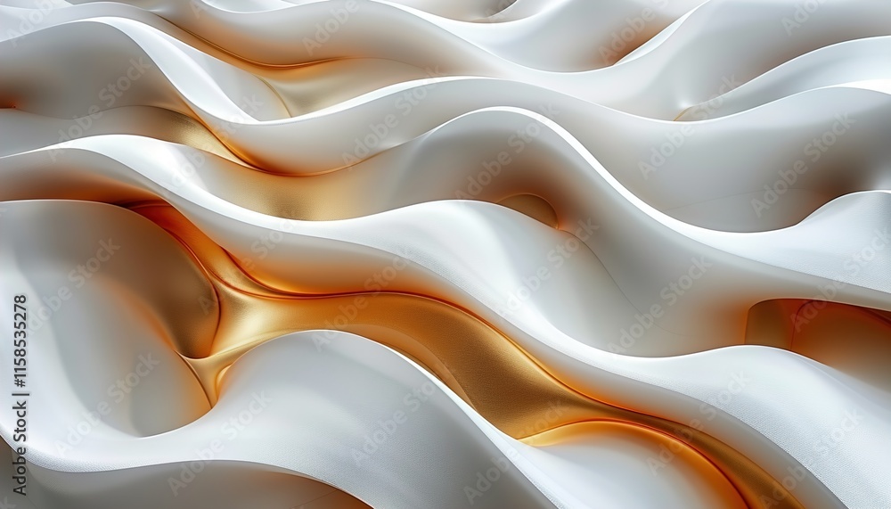 Fototapeta premium Modern abstract white circle background with gold circle line.