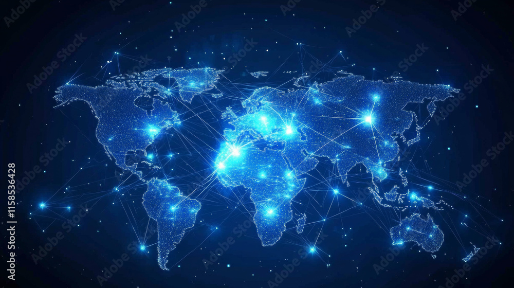 abstract technology world digital link network connection and map dot link ui futuristic concept hologram digital innovation on hi tech future design background abstract technology world digital link network connection and map dot link ui futuristic concept hologram digital innovation on hi tech future design background