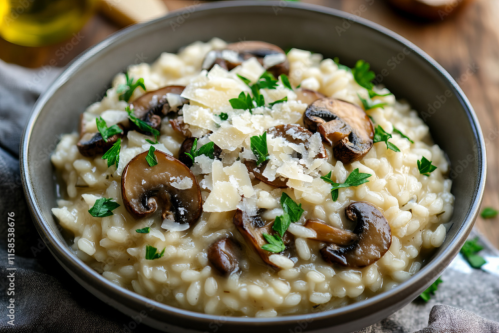 Rustic Mushroom Risotto with Parmesan and Fresh Herbs, a Creamy Italian Comfort Dish for Cozy Dining and Special Occasions Rustic Mushroom Risotto with Parmesan and Fresh Herbs, a Creamy Italian Comfort Dish for Cozy Dining and Special Occasions
