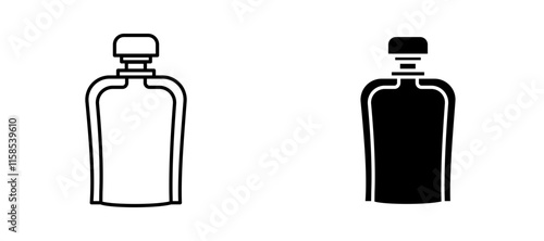 Doy pack pouch icons in outline and fill. vector illustration for ui.